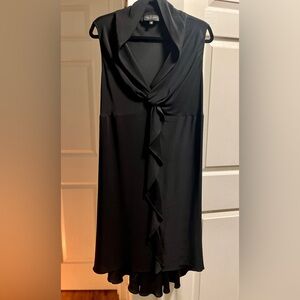 Jennifer Tattanelli Casini Silk Ruffle Dress in black, Size 48